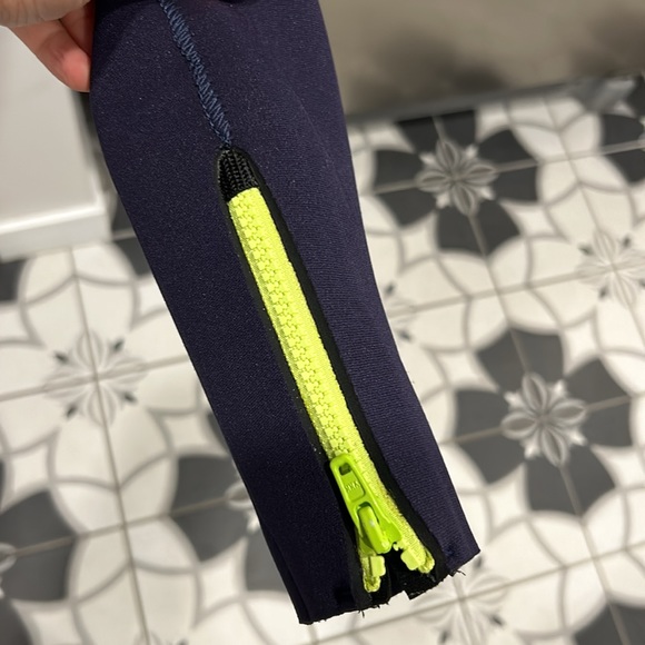 Kids' Surfing Wetsuit 4/3 Neoprene - 100 CW Blue Green - Picture 13 of 16